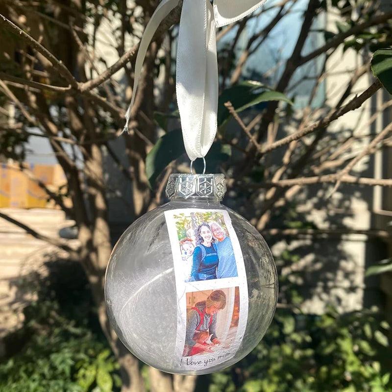 Custom Photo Memorial Pendant Feather Ball Tree Ornament