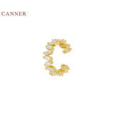 925 Sterling Silver Zircon Clip Earrings for Women