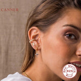 925 Sterling Silver Zircon Clip Earrings for Women