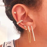925 Sterling Silver Zircon Clip Earrings for Women