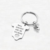 Personalized Baby Keychain Name Date Height For Newborn Birthday Gift