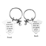 Personalized Baby Keychain Name Date Height For Newborn Birthday Gift