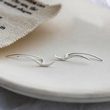 925 Silver Wave Ear Climbers Earrings