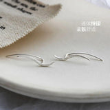 925 Silver Wave Ear Climbers Earrings