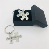 Initials Letters Date Couple Keychain Personalized Key Chain for Men Women