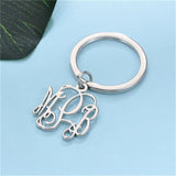 Custom Initials Keychain Stainless Steel Key Chain for Women Men
