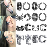 Skull Stainless Steel Ear Cuff Octopus Tentacles Ear Clips Earrings
