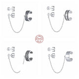 925 Silver Vintage Bohemia Ethnic Chain Ear Cuffs Clip Earrings For Women