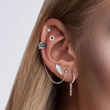 925 Silver Vintage Bohemia Ethnic Chain Ear Cuffs Clip Earrings For Women
