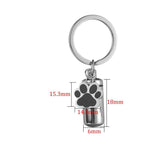 Personalized Engraved Pet Name Paw Urn Keychain