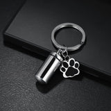 Personalized Engraved Pet Name Paw Urn Keychain