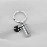 Personalized Engraved Pet Name Paw Urn Keychain