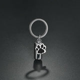 Personalized Engraved Pet Name Paw Urn Keychain
