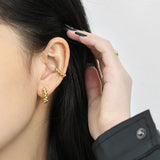 925 Silver Beads Charms Ear Cuff Earring Earcuff Non Piercing Clips Women