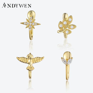 925 Silver Single Ear Cuff No Piercing Clips Women Wedding Jewelry