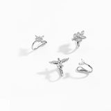 925 Silver Single Ear Cuff No Piercing Clips Women Wedding Jewelry