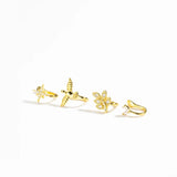 925 Silver Single Ear Cuff No Piercing Clips Women Wedding Jewelry