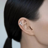 925 Silver Single Ear Cuff No Piercing Clips Women Wedding Jewelry