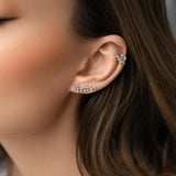 925 Silver Single Ear Cuff No Piercing Clips Women Wedding Jewelry
