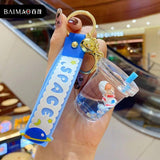 Floating Astronaut Key Chain Quicksand Bag Pendant Anime Keychain