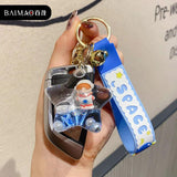 Floating Astronaut Key Chain Quicksand Bag Pendant Anime Keychain