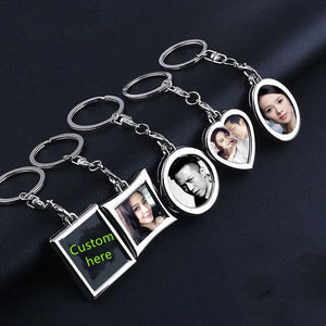 Photo Keychain Engraving Image Keyring Personalized Family Member Key