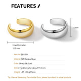 Minimalist S925 Sterling Silver Ear Cuff Clip Earrings