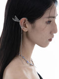 Dragonfly Metal Wing Ear Clip Earring Tassel Hollow Punk Jewelry