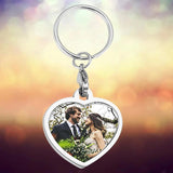 Personalized Couple Keychain with Photo and Text, Stainless Steel Gift Accessory