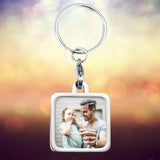 Personalized Couple Keychain with Photo and Text, Stainless Steel Gift Accessory
