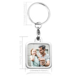 Personalized Couple Keychain with Photo and Text, Stainless Steel Gift Accessory