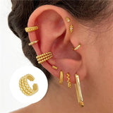 925 Silver Double Layer Ear Cuffs Zircon Clip Earrings