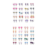 20 Pair Animal & Flower Clip-on Earrings for Girls Pack