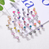 20 Pair Animal & Flower Clip-on Earrings for Girls Pack