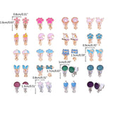 20 Pair Animal & Flower Clip-on Earrings for Girls Pack