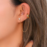 Zircon 18K Plated Chain Fringe Ear Cuff Daily Jewelry