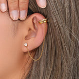Zircon 18K Plated Chain Fringe Ear Cuff Daily Jewelry