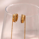 Zircon 18K Plated Chain Fringe Ear Cuff Daily Jewelry