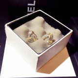 Rhinstone Lady Ear Studs Glamour Earrings