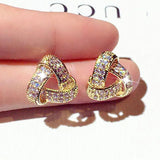 Rhinstone Lady Ear Studs Glamour Earrings