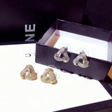Rhinstone Lady Ear Studs Glamour Earrings