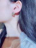 Rhinstone Lady Ear Studs Glamour Earrings