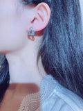 Rhinstone Lady Ear Studs Glamour Earrings