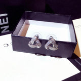 Rhinstone Lady Ear Studs Glamour Earrings