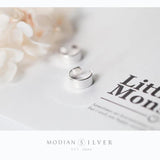 Minimalism Round Clip Earrings 925 Sterling Silver For Women Girls