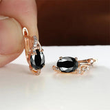 Pink Zircon Oval Cut Clip Earrings Crystal Wedding