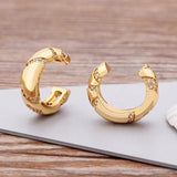 Nidin Punk Style Ear Cuff Earrings for Women X Shape Ear Clips