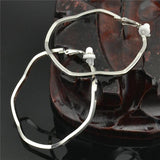 Silver Plating Ear Hoop Earrings for Women Big Circle Non Pierced Jewelry