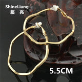 Silver Plating Ear Hoop Earrings for Women Big Circle Non Pierced Jewelry