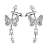 Purple Butterfly Ear Clip Earrings Wedding Party Jewelry ER-606